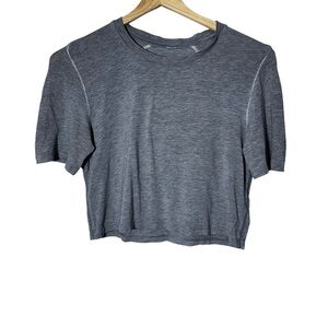 Lululemon Grey Cropped Scoop Neck Tshirt Size Small